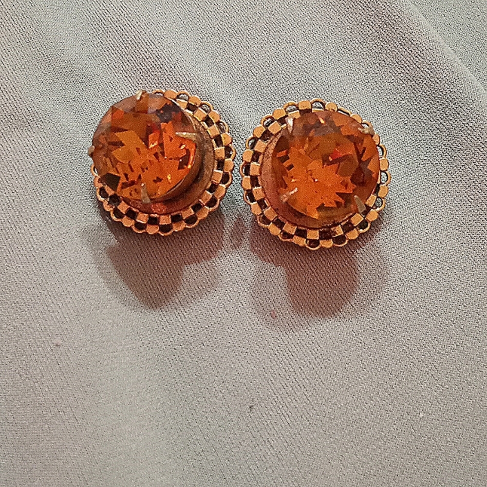 Antique Citrine clip earrings